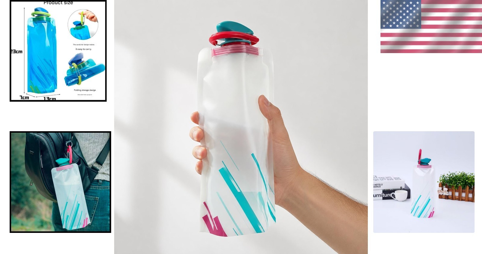 Durable & Convenient Foldable White-Red Hydration Bladder for Active Lifestyles