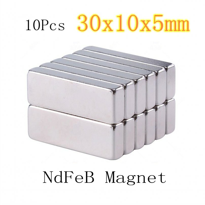 10Pcs 30x10x2mm/30x10x5mm N35 NdFeB Strong Magnets Rare Earth Rectangle Magnets