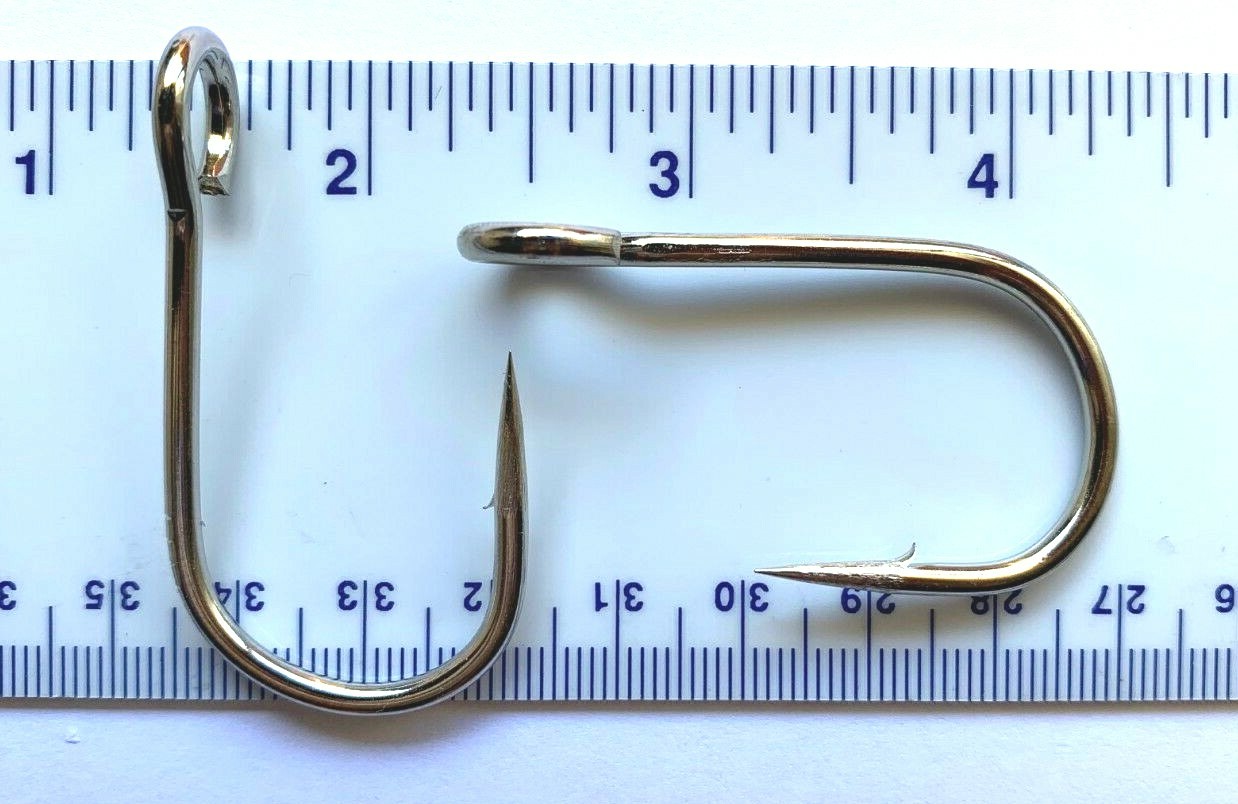 500 6X strength GT 9171 Nickel Plated Open Eye Siwash Fishing Hooks size 6/0