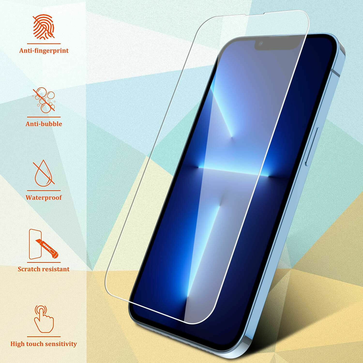 For Apple iPhone 13 Pro Max 6.7" Clear Premium Tempered Glass Screen Protector