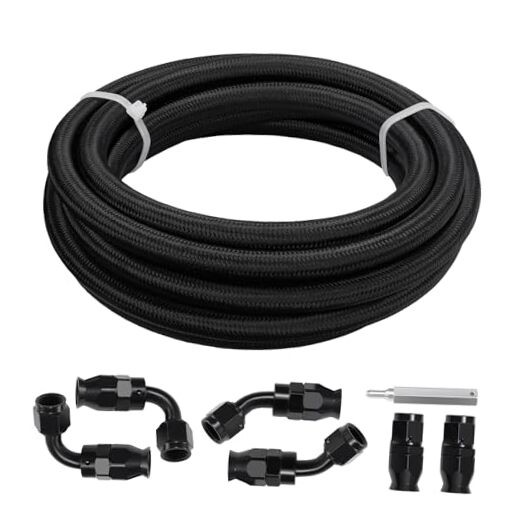 10FT 5/16" ID Fuel Line Kit 6AN Fitting Compatible with E85 Ls 6AN 10FT PTFE