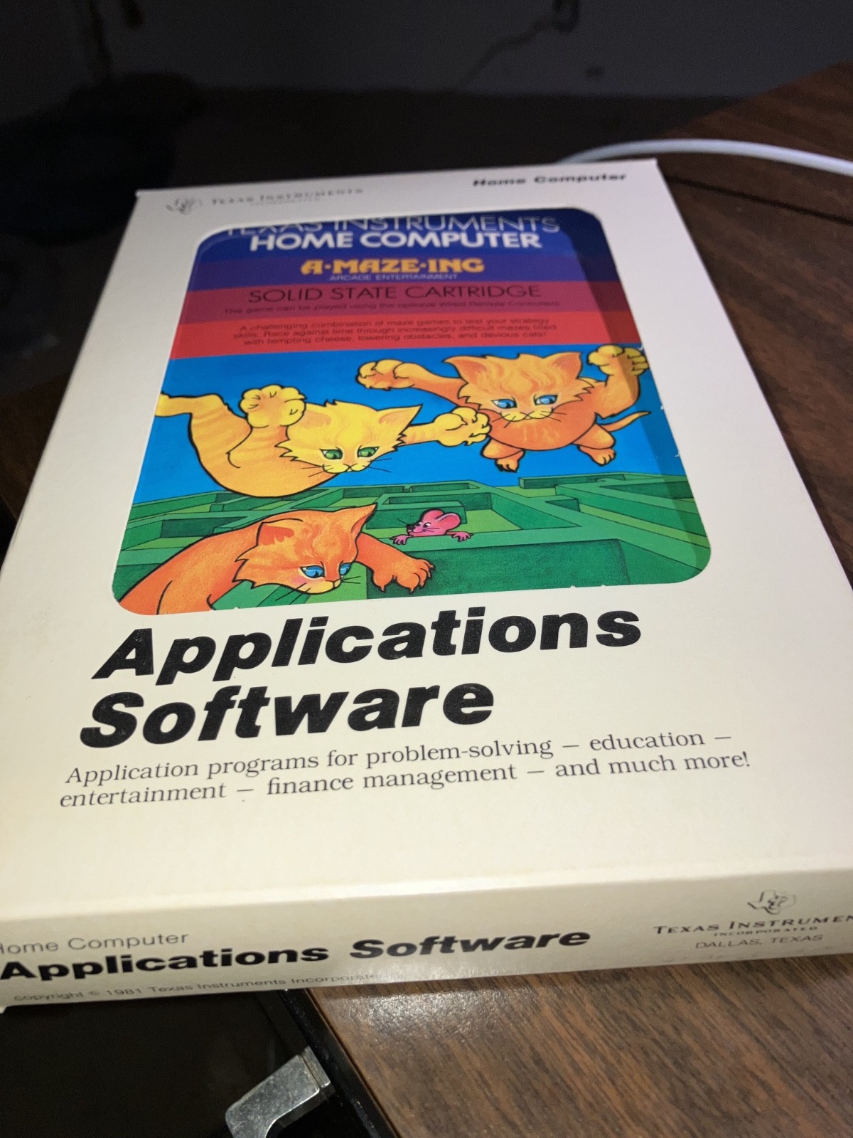 Texas Instruments Home Computer A-Maze-ing Applications Software
