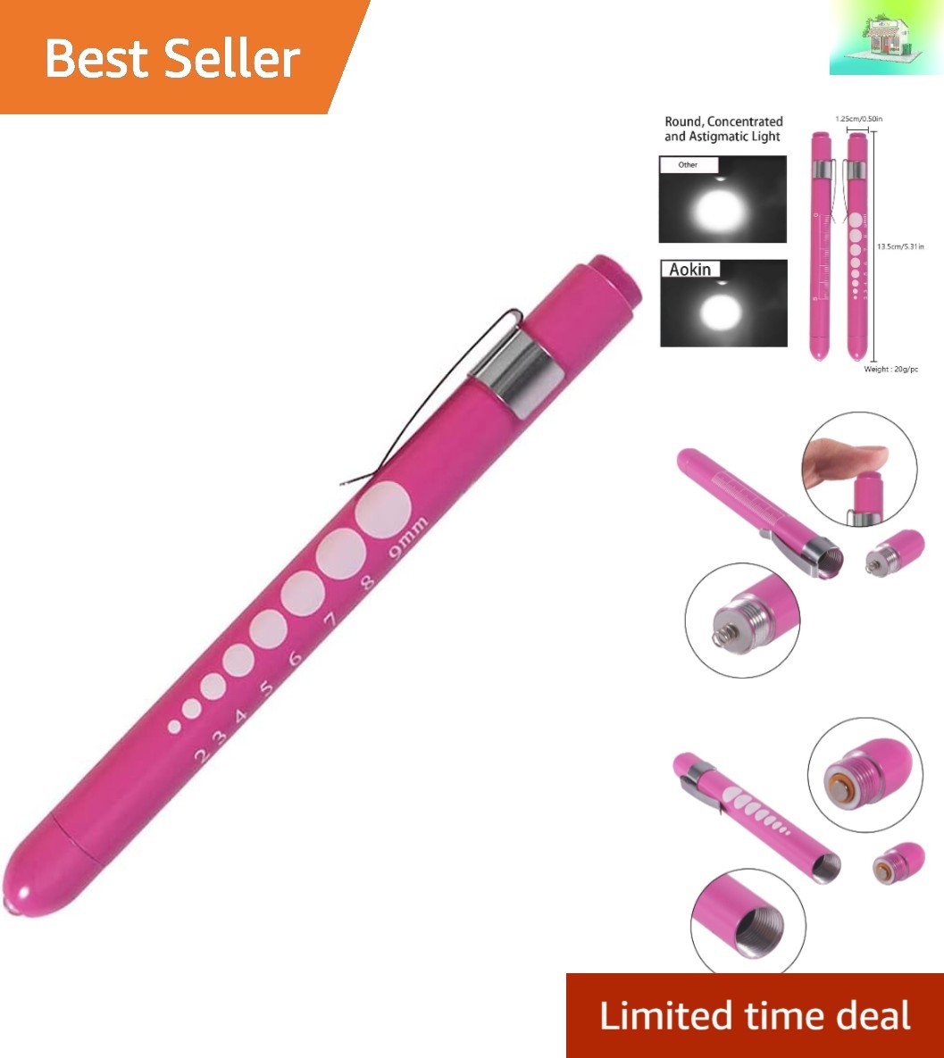 Professional Quality Rose LED Penlight with Ruler & Pupil Gauge for Assessments