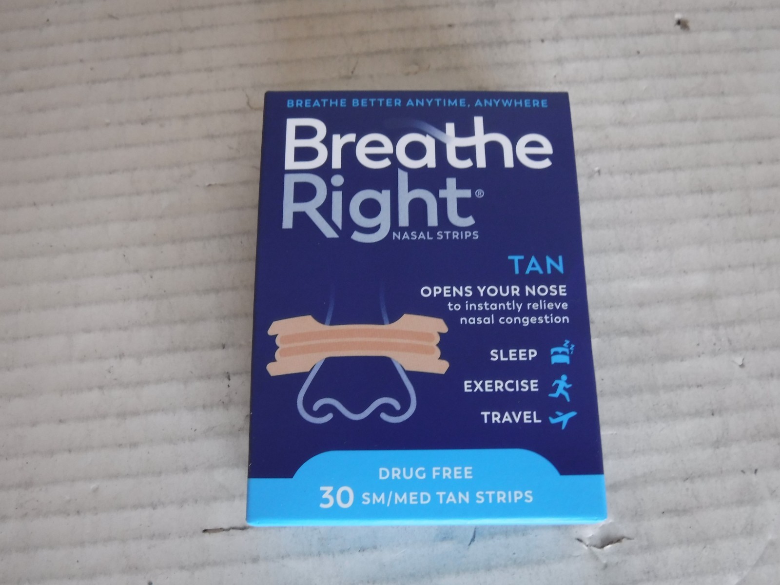 3M Breathe Right Nasal Strips Original Tan Small/Medium 30 EA , EXP. Date -2030
