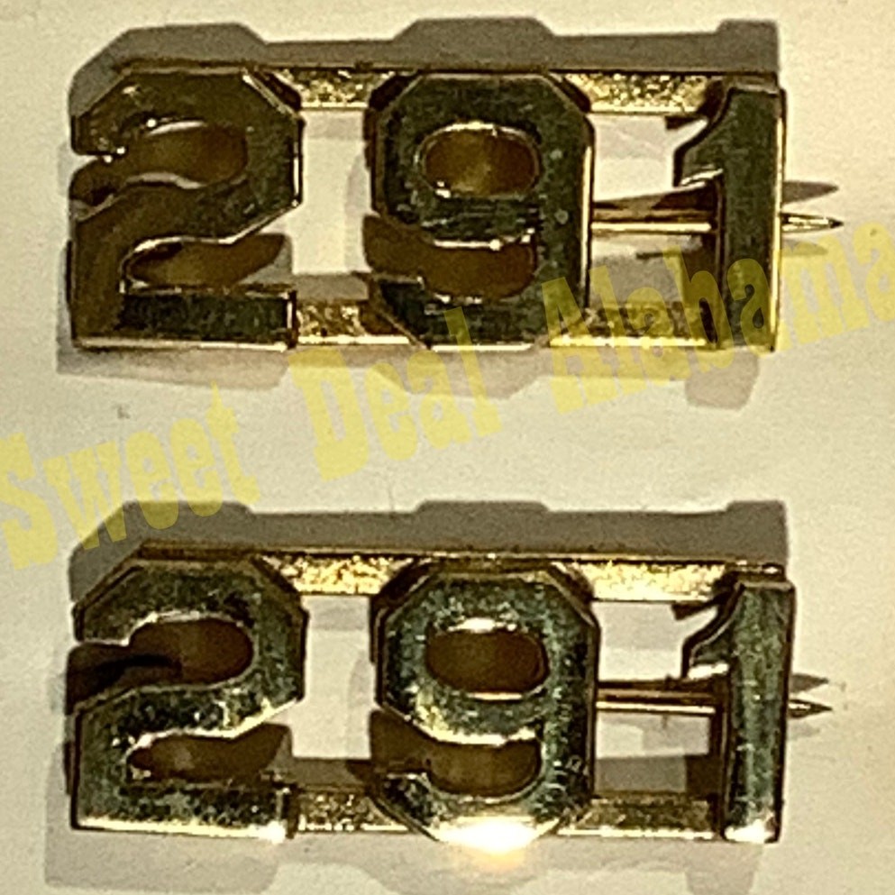 Early/Mid 1900s Brass C-Clasp "291" Collar Devices 3/8"H Hat / Lapel Pins Set