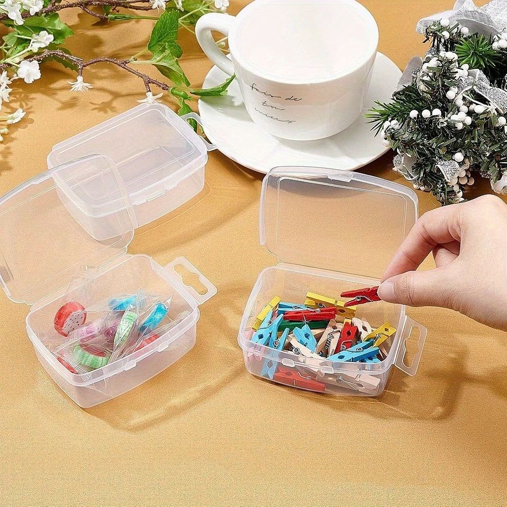 10pcs Rectangle Transparent Plastic Bead Containers 10.4x6.5x3.5cm Bead