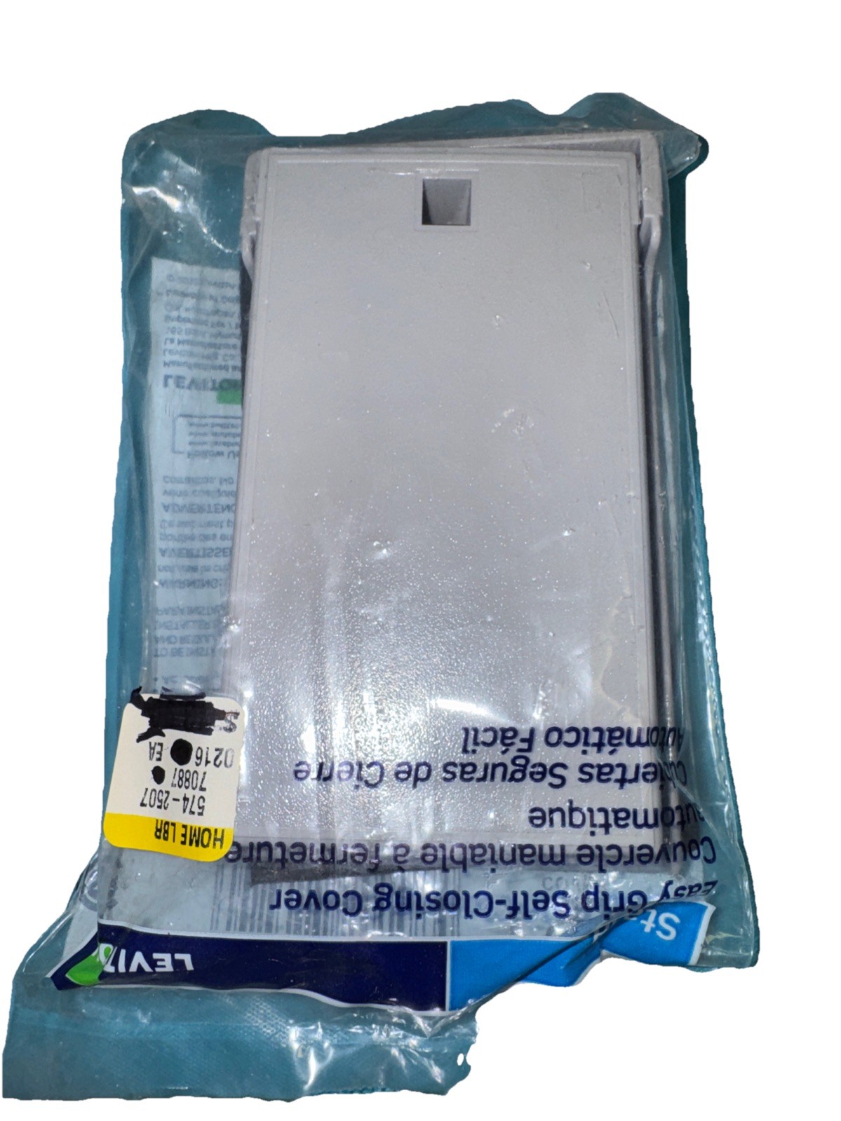 Leviton 4998-GY Weatherproof Outdoor Cover 1-Gang Self Closing Lid Gray 4-Pack