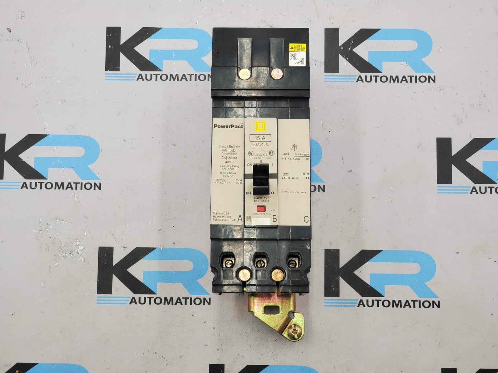 Square D FGA34015 PowerPact Circuit Breaker 480V 15A 65kA