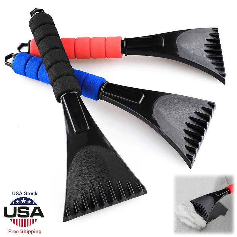 Car Windshield Ice Scraper, Anti-Scratch Snow Removal Scraper with Sponge Grip
