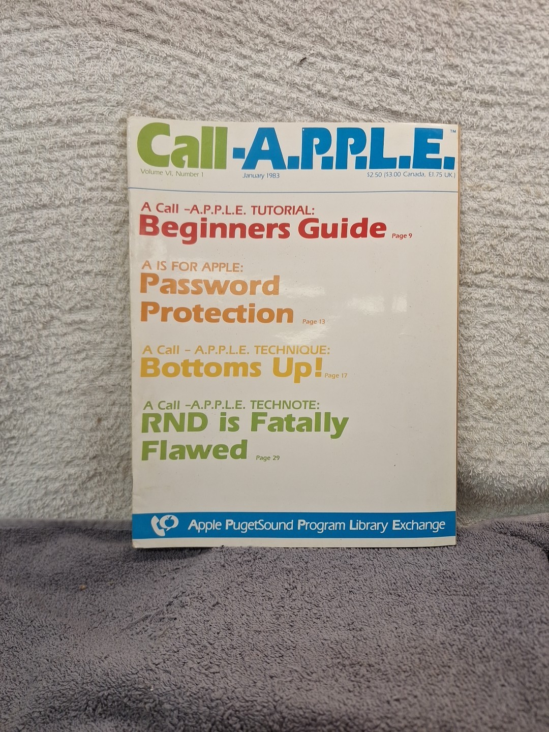 Vintage Call A.P.P.L.E. Magazine January 1983 Vol VI Number 1 Apple PugetSound