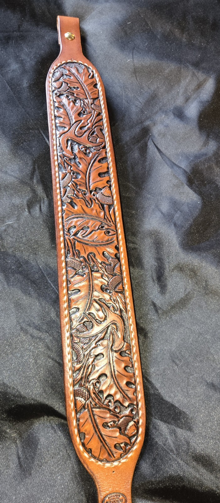Hand Carved Leather Rifle Sling Padded