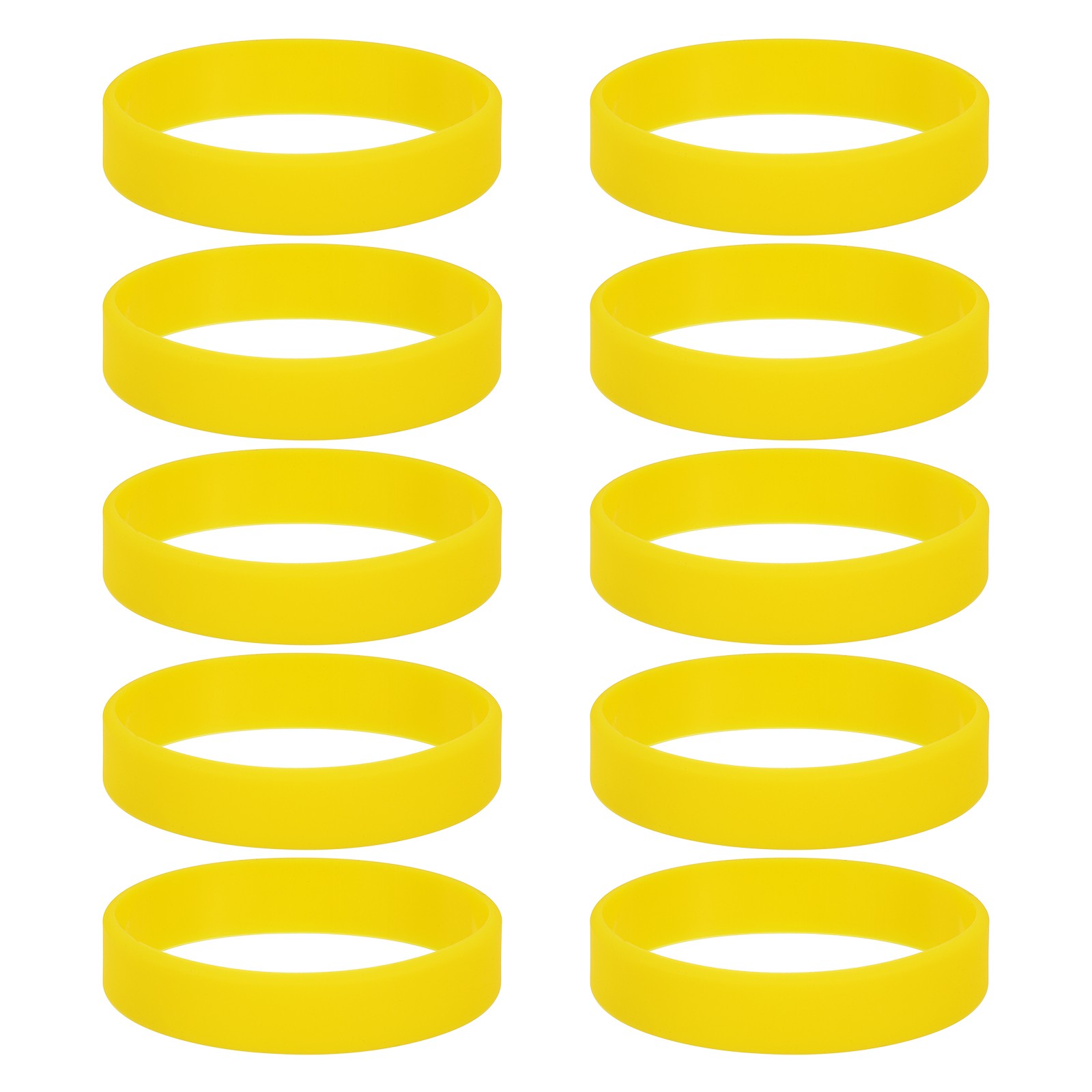 10Pcs Silicone Rubber Bands Non-slip 3.54 Inch Flat for Books, Yellow