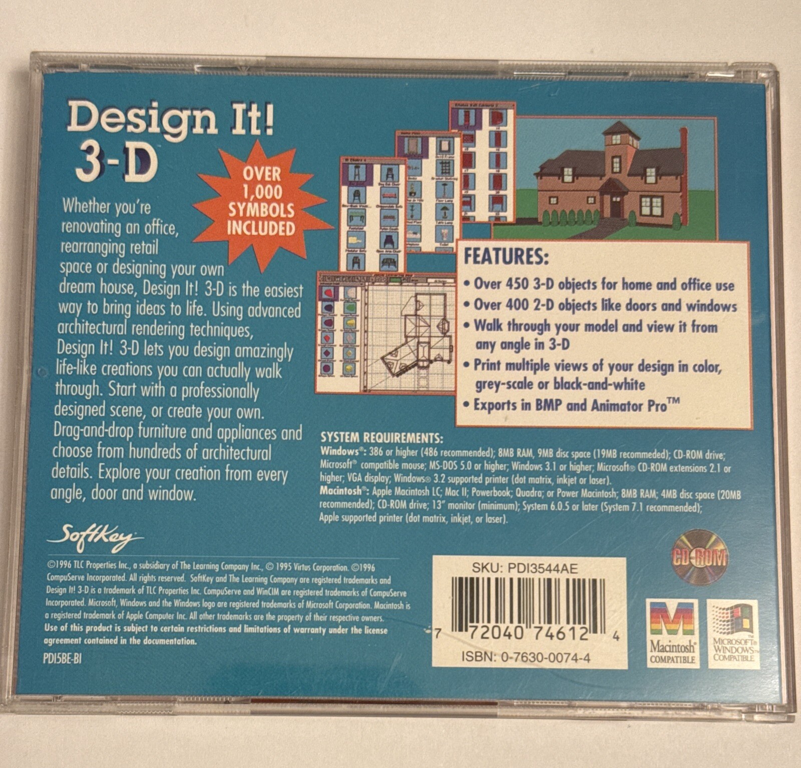 Design It Software PC CD-ROM Windows 3.1/95 1996