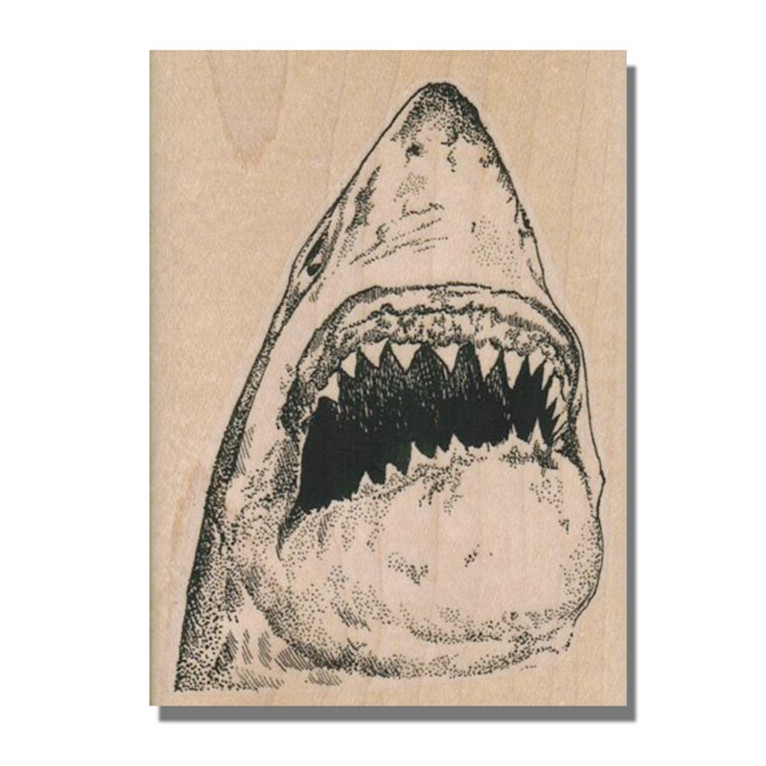 Mounted Stamp, Shark Head, Animal,Beach,Fish,Ocean,Sea,Summer,Jaws Movie,sm