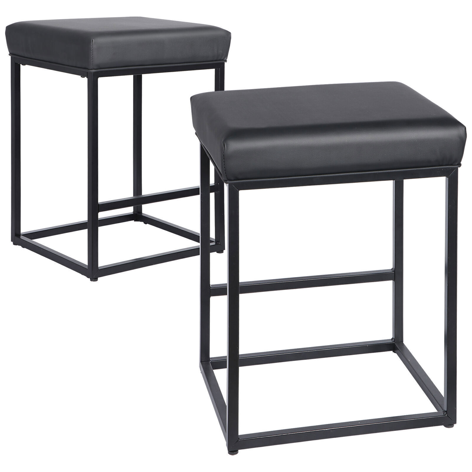 Set of 4 for Kitchen Counter Backless Modern Square Barstools Support 330 LBS