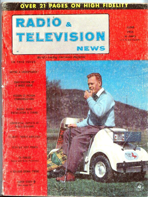 Radio & Television News Magazine June 1956 Vintage Articles Repair Parts History