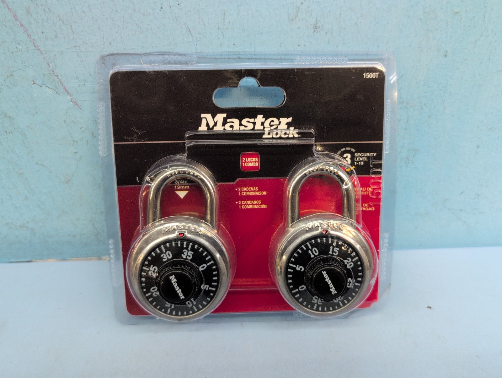 Master Lock 1500T Matching Combination Padlocks Lock Locker 2 Pack