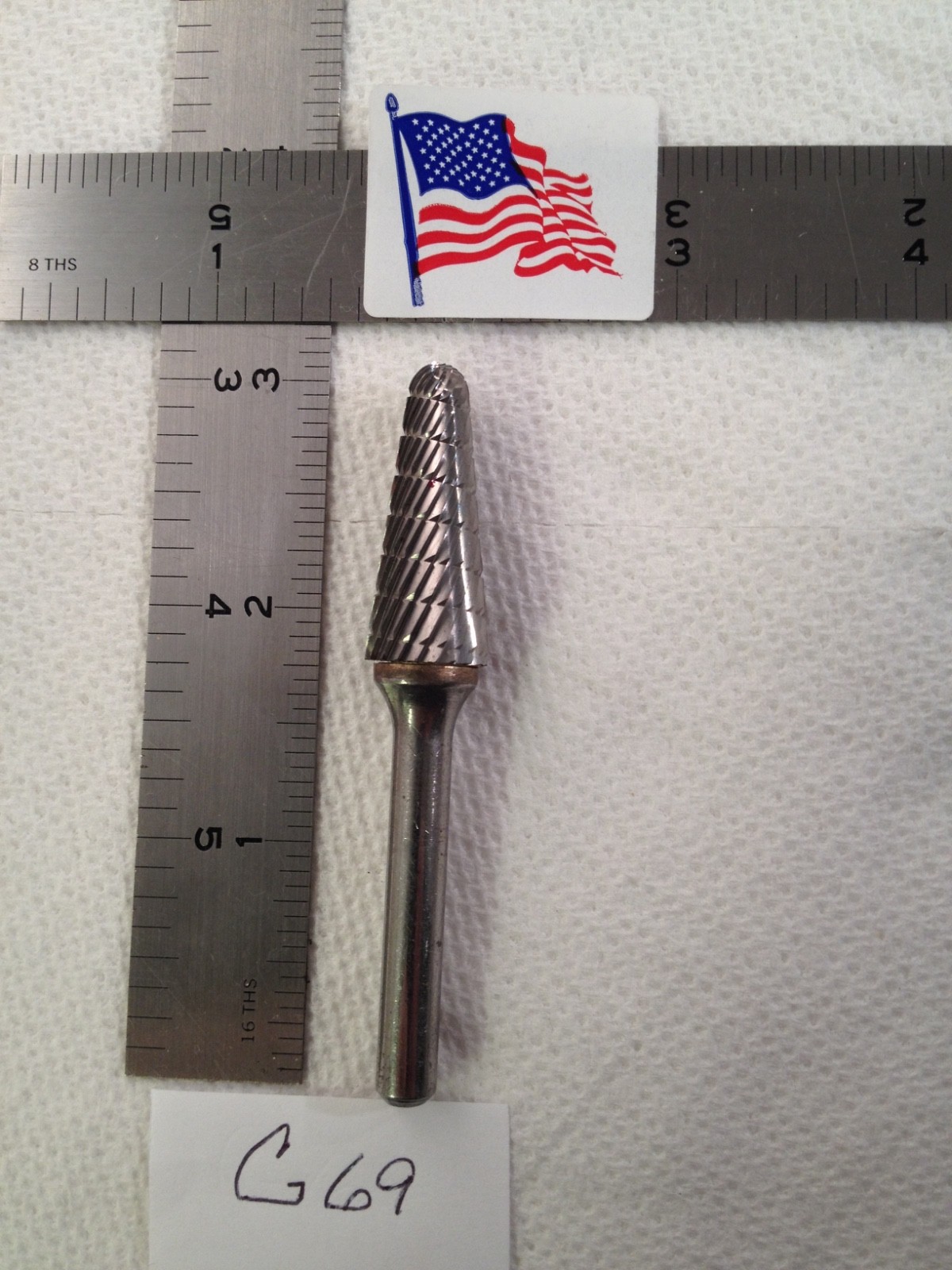 1 NEW FALCON / SGS 1/4" SHANK CARBIDE BURR SL-4 SINGLE LINE CUT CONE SHAPE (G69)