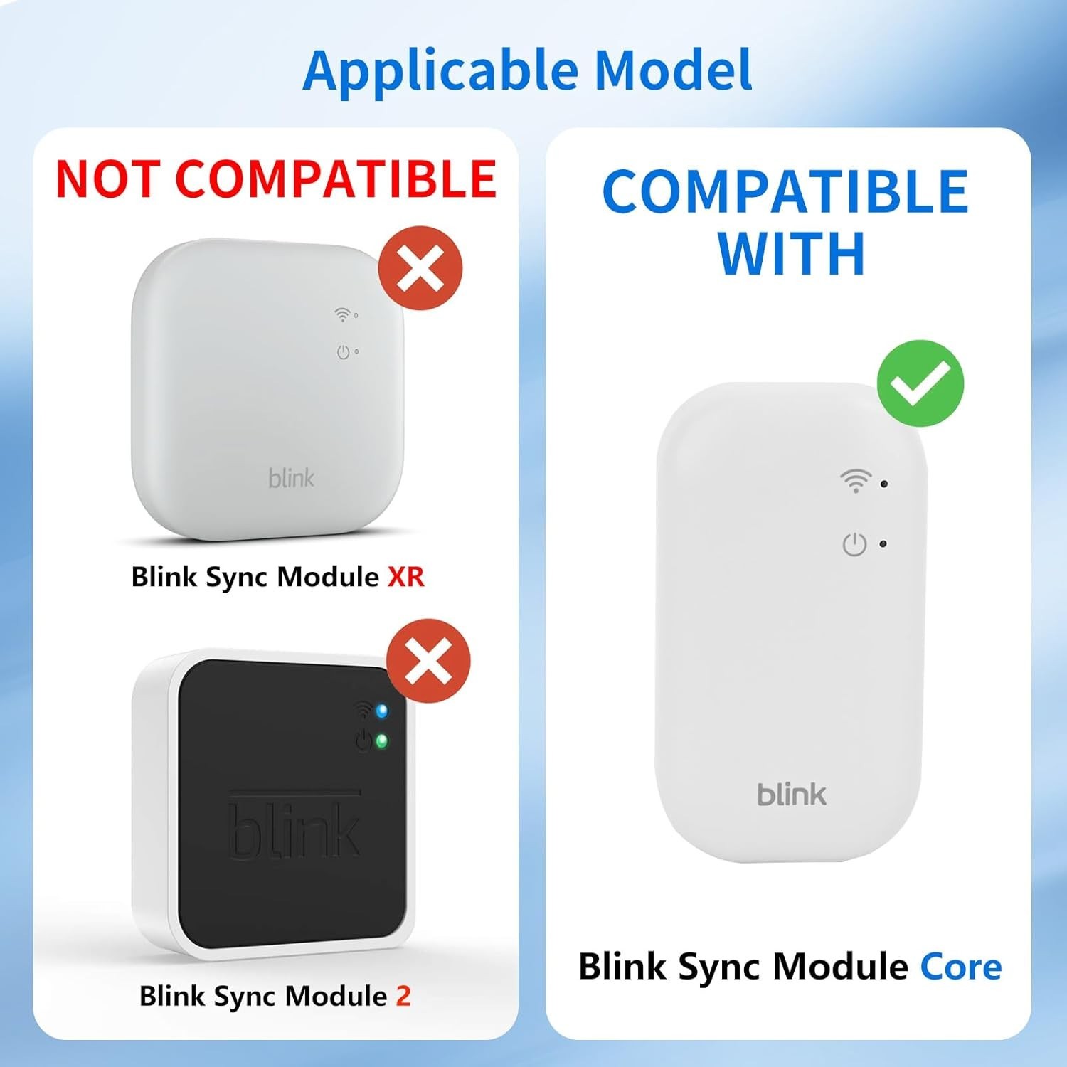No-Drill Wall Outlet Mount for Blink Sync Module Core - Clean Cable Management