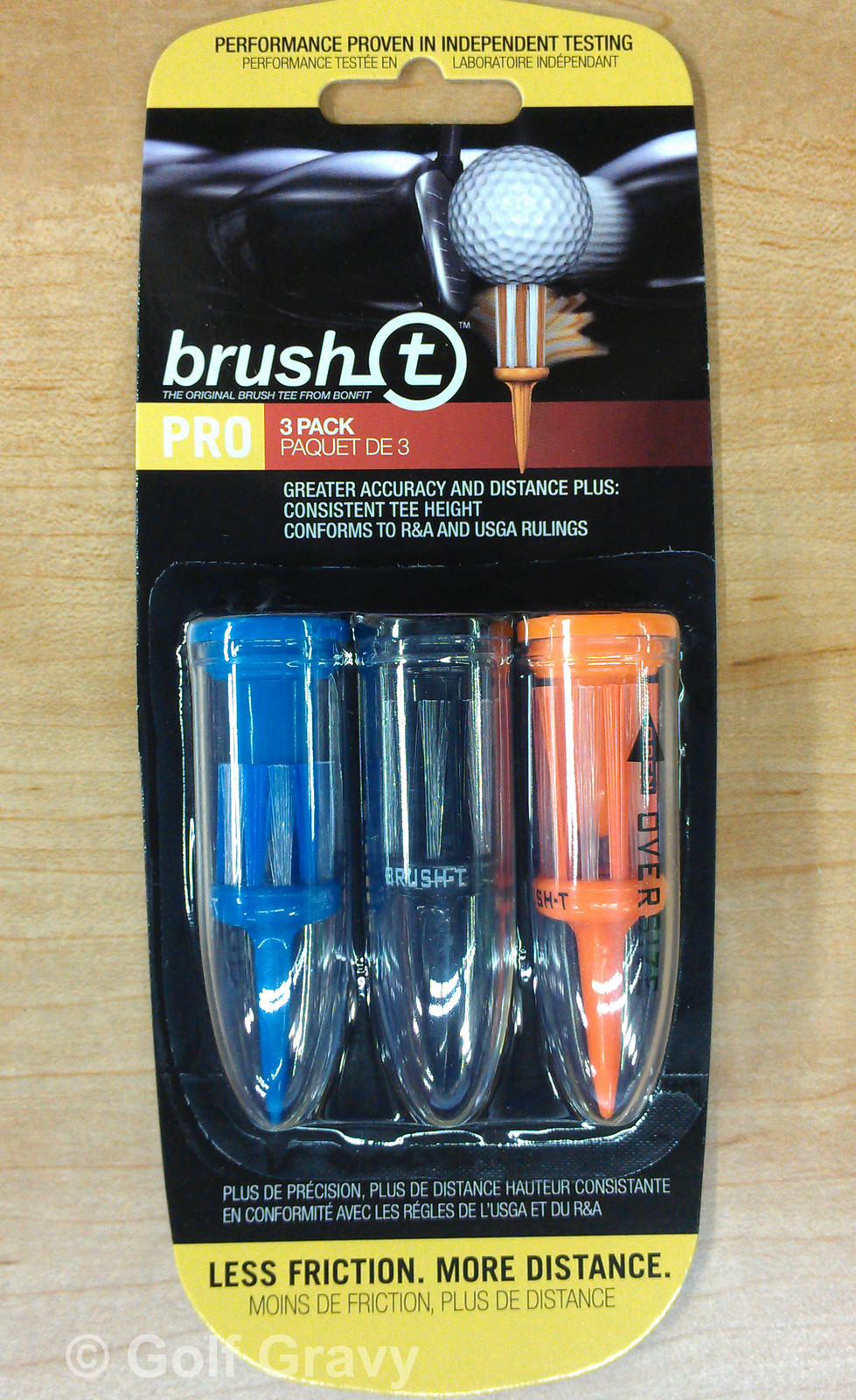 Brush-t Golf Tees Assorted (3-Wood, Driver, Oversize) - 1 pack of 3 tees