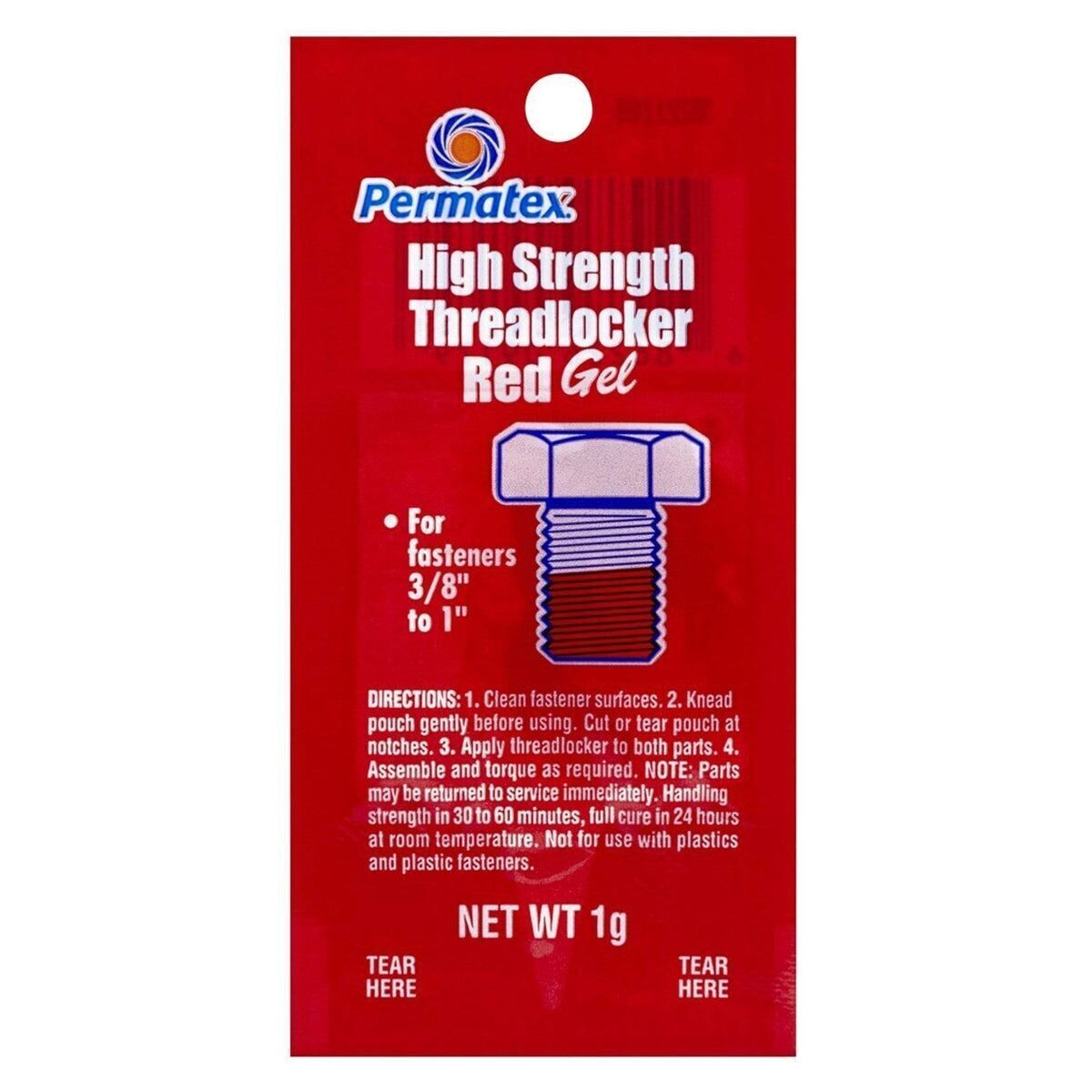 Permatex 09179 High Strength Threadlocker Red Gel 1 ml Pouch