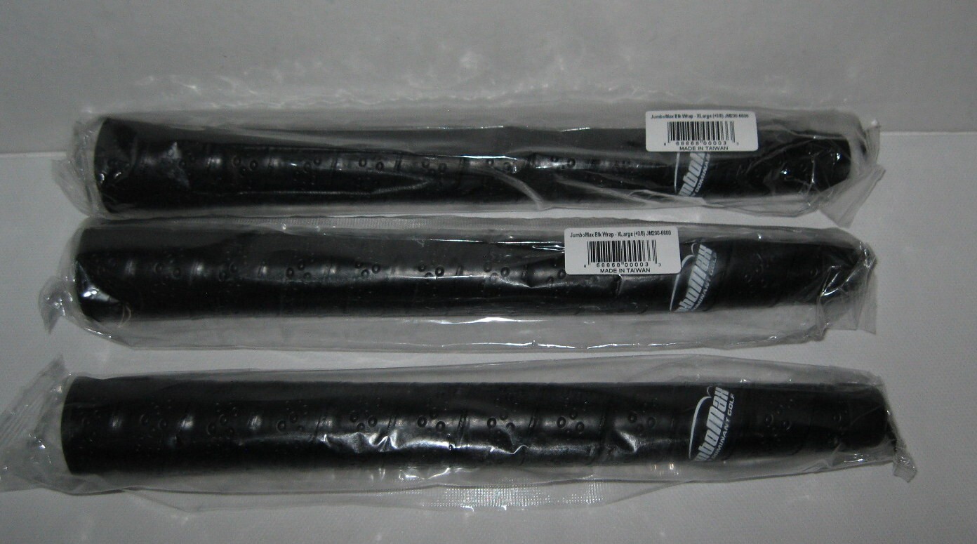 New Lot of 3 JumboMax Golf Grip, X-Large, Black COMFORT WRAP (+3/8) JM200-6600