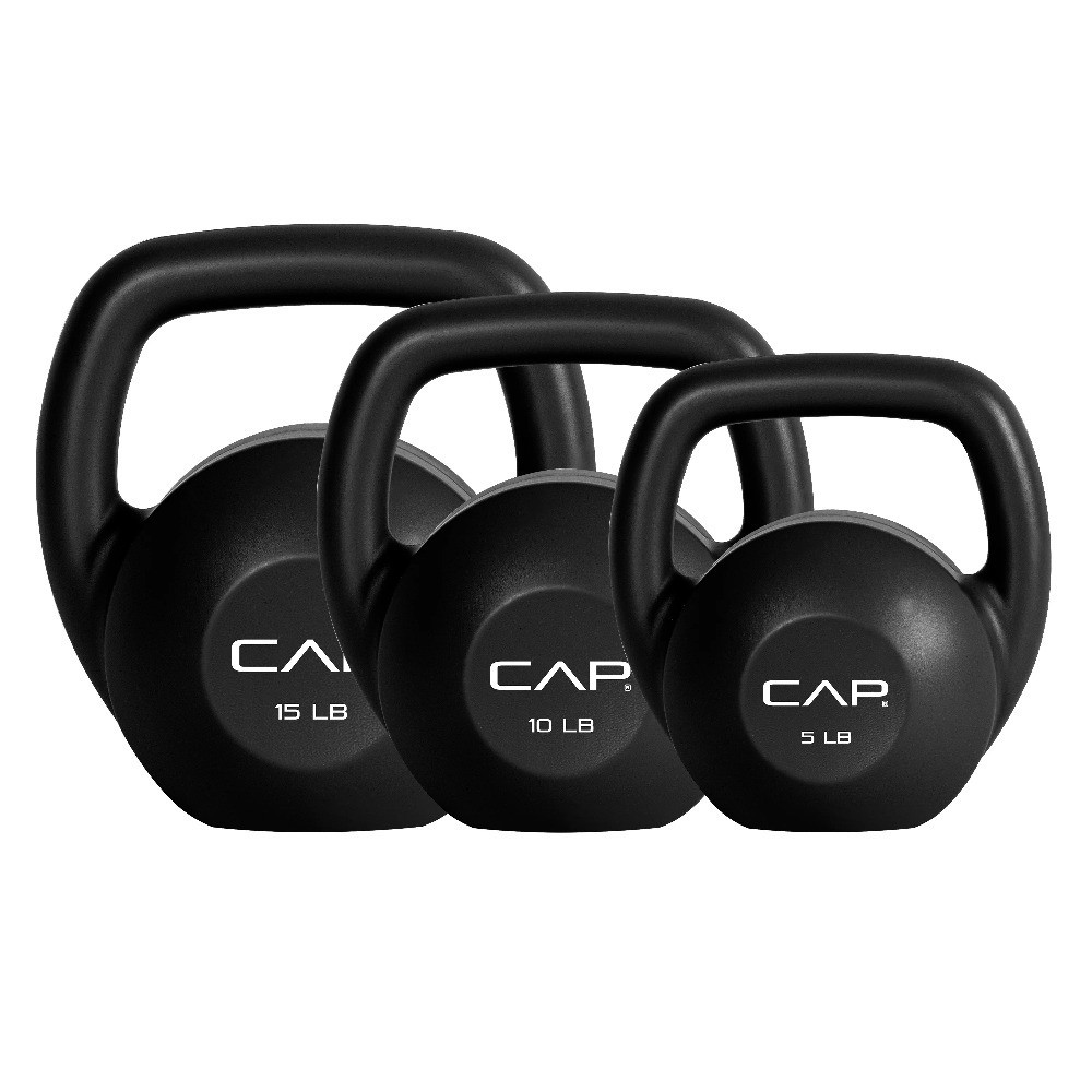 5 lb Vinyl Kettlebell Workout Weight for Strength Training Fitness Exercise