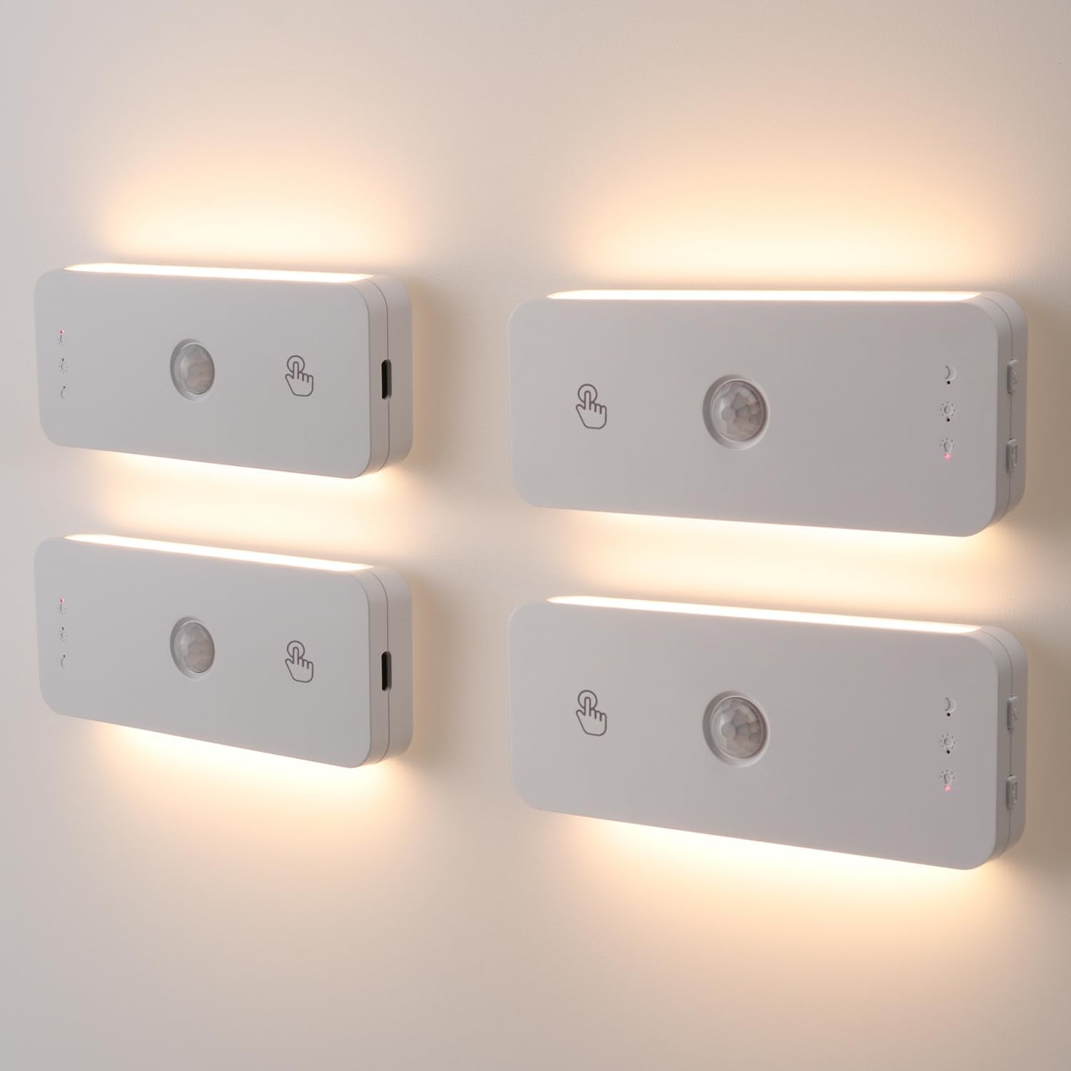 Stair Lights Indoor 4 Pack, Rechargeable Led Motion Sensor Night Light 1100mA...