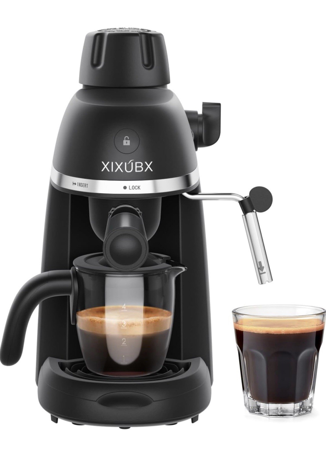 Coffee Machine, 3.5 Bar Espresso & Cappuccino Machine with Steam Wand