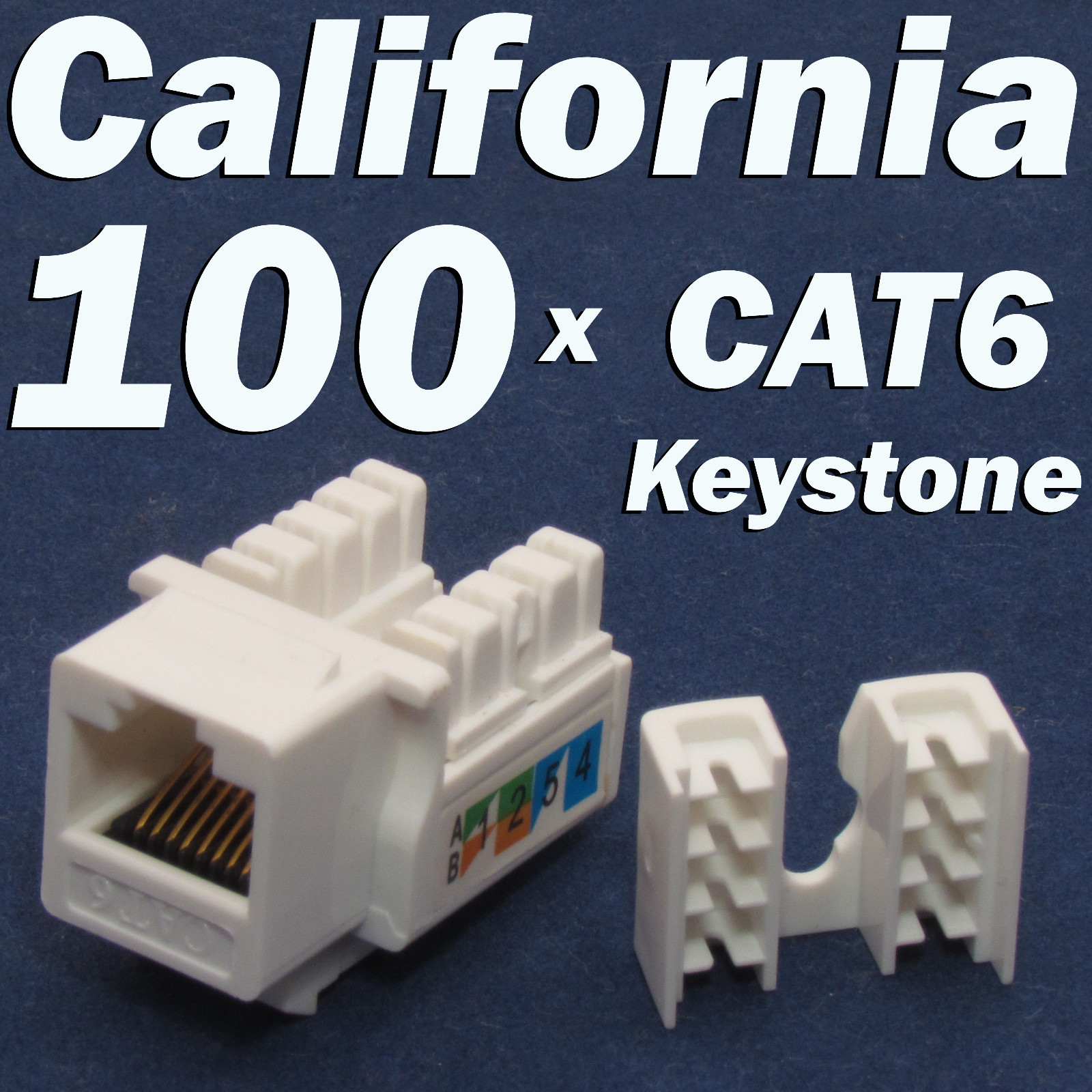 100 Pcs lot Keystone Jack CAT6 White Network Ethernet 110 Punch Down 8P8C RJ45