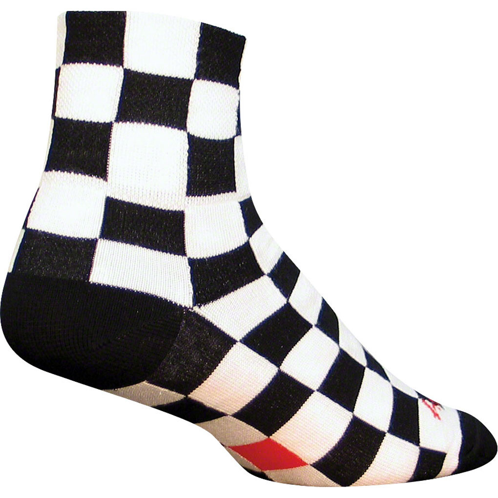 SockGuy Classic Ridgemont Socks 3 inch Black White Checker Small Medium