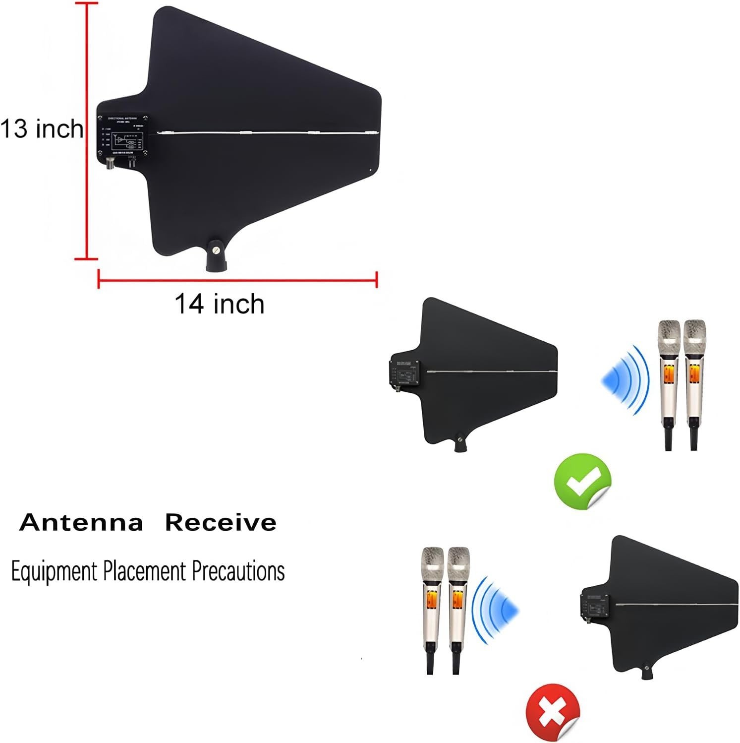 UHF Active Directional Antenna Power Distribution System for SHURE Wireless Micr