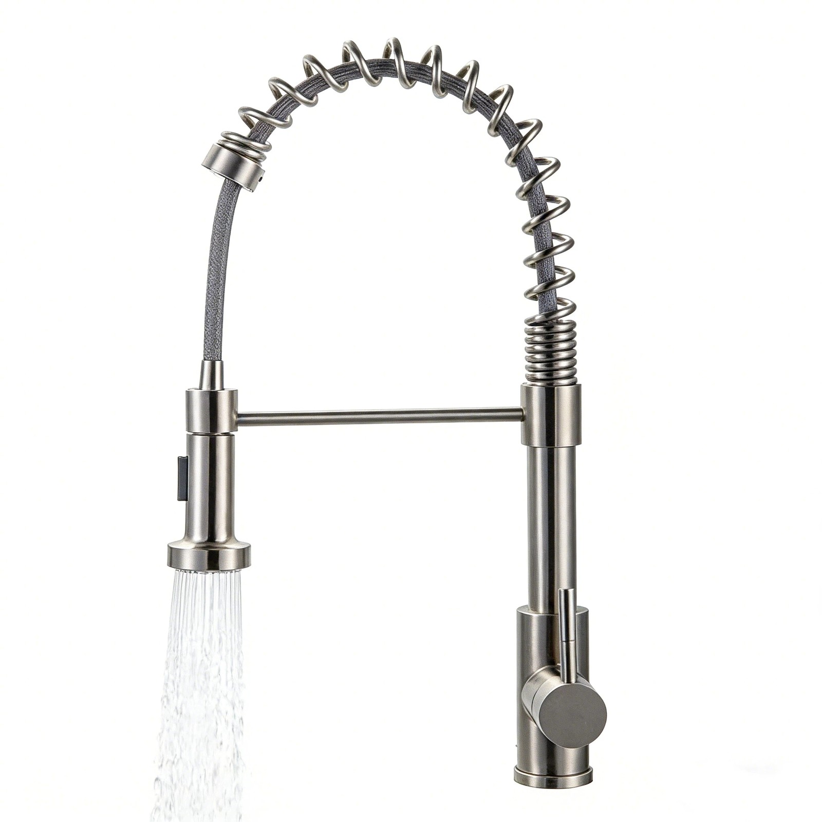 Brushed Nickel Kitchen Faucet Sink Mixer Faucet Pull Down Sprayer Single Handle