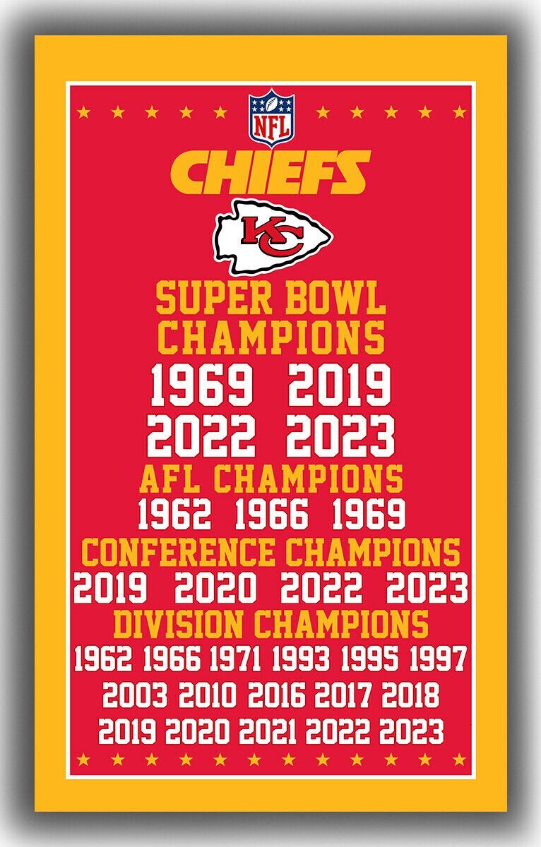 Kansas City Chiefs Football fans 3x5 ft Champion Flag - Ideal NFL Gift Banner
