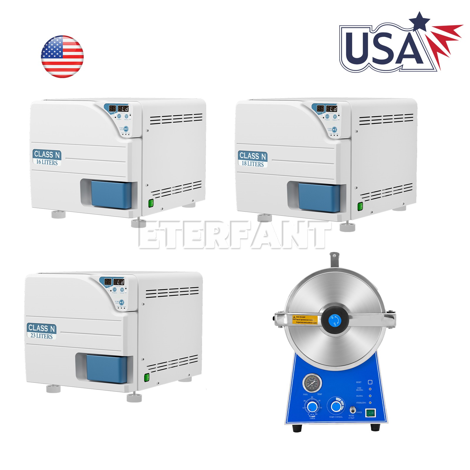 Dental 16/18/23/24L Class N Medical Autoclave Steam High Temperature Sterilizer