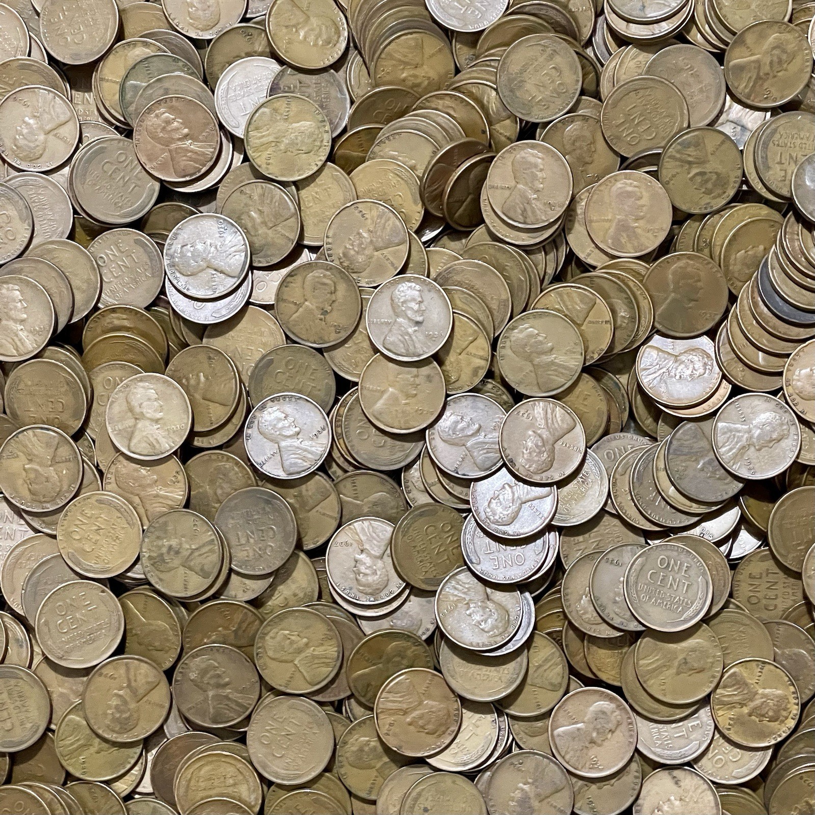 1930-1939 Lincoln Wheat Cent Penny Lot of 250 PDS Mint Marks Thirties 1930’s Era