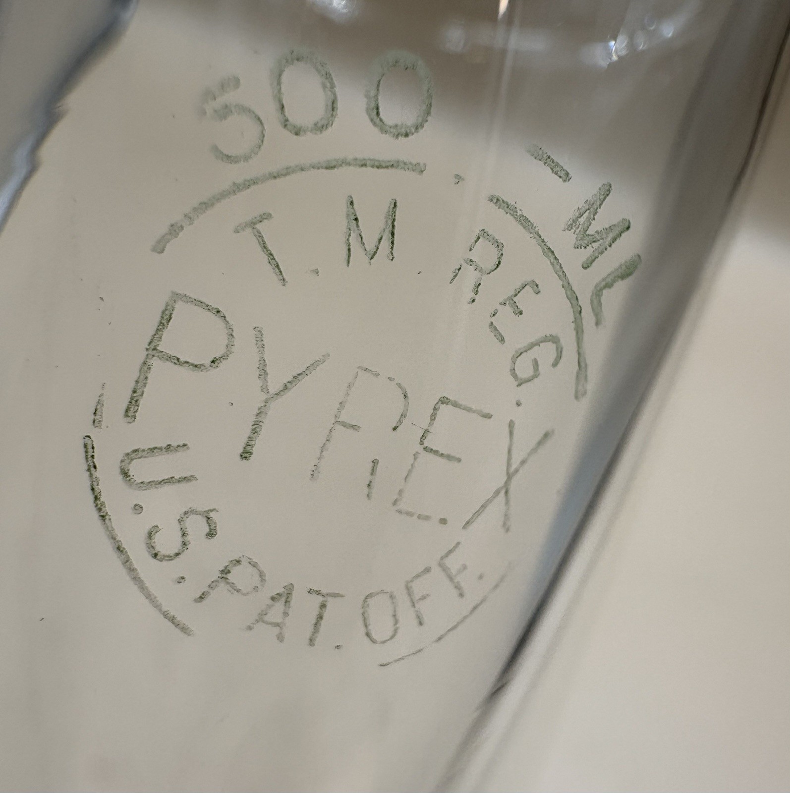 Pyrex by Corning 500ml Long Neck Clear Glass Flask Round Bottom