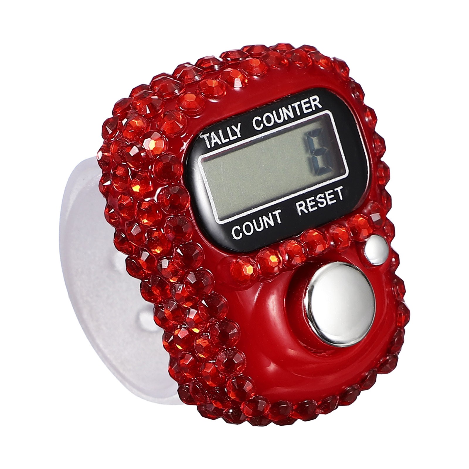 Electronic Finger Tally Counter, Resettable Finger Counter, Red