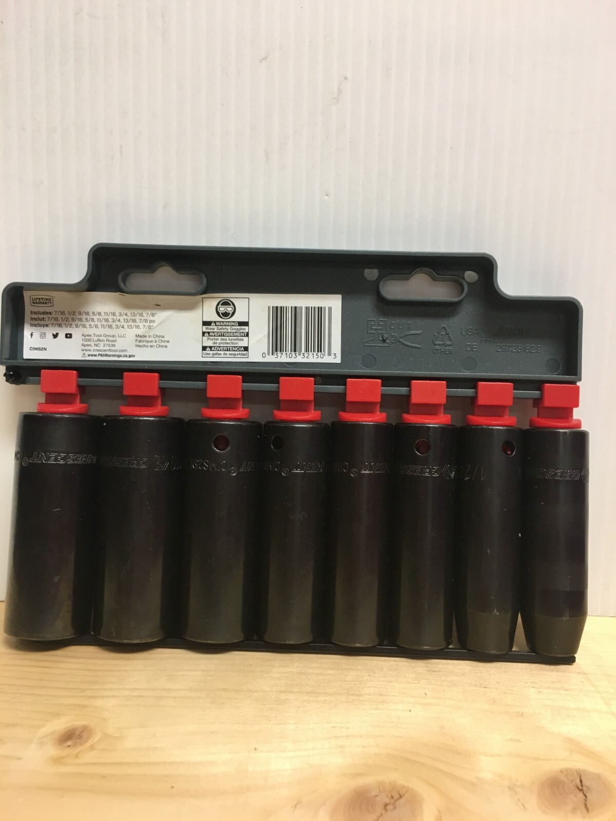 Crescent Assorted in. X 1/2 in. drive SAE 6 Point Deep Impact Socket Set 8 pc