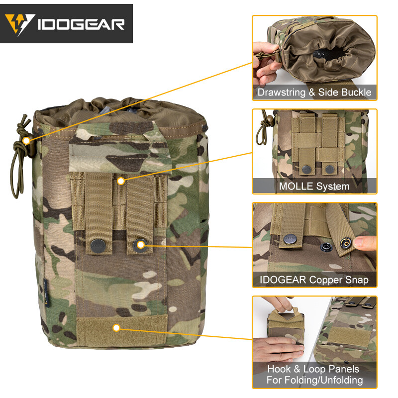 IDOGEAR Tactical Foldable Recycling Bag Dump Pouch MOLLE Drop Pouch Paintball