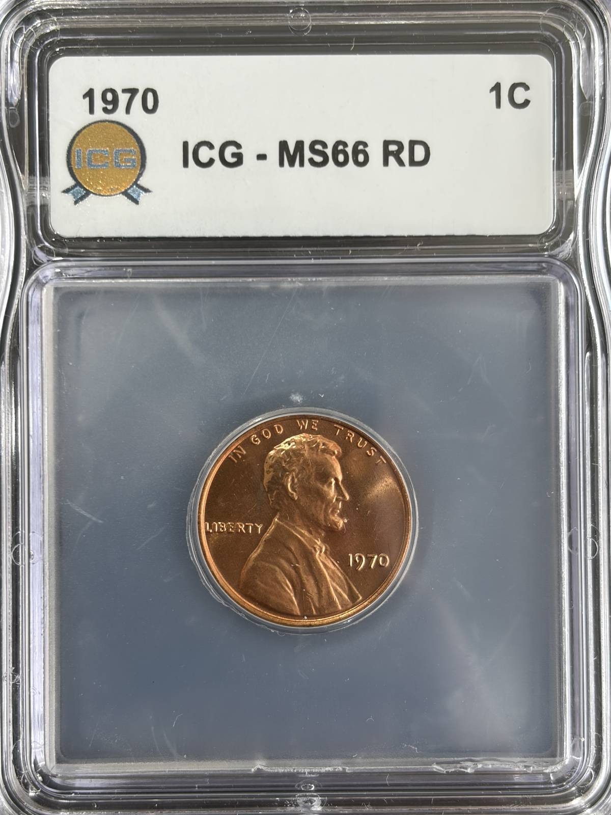 1970 Small Cents Lincoln, Memorial Reverse ANACS MS-66 Red