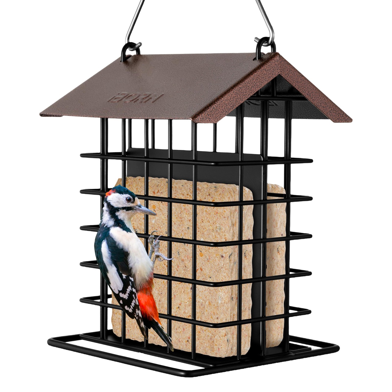 iBorn Suet Feeder for Outside Hanging,Suet Bird Feeders Coffee