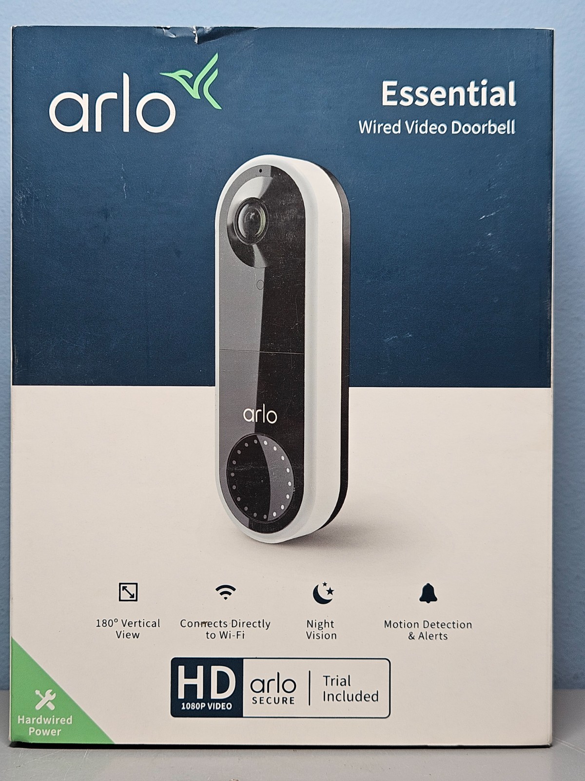 Arlo Essential Wired Video Doorbell Hardwired Power AVD1001 - New & Sealed