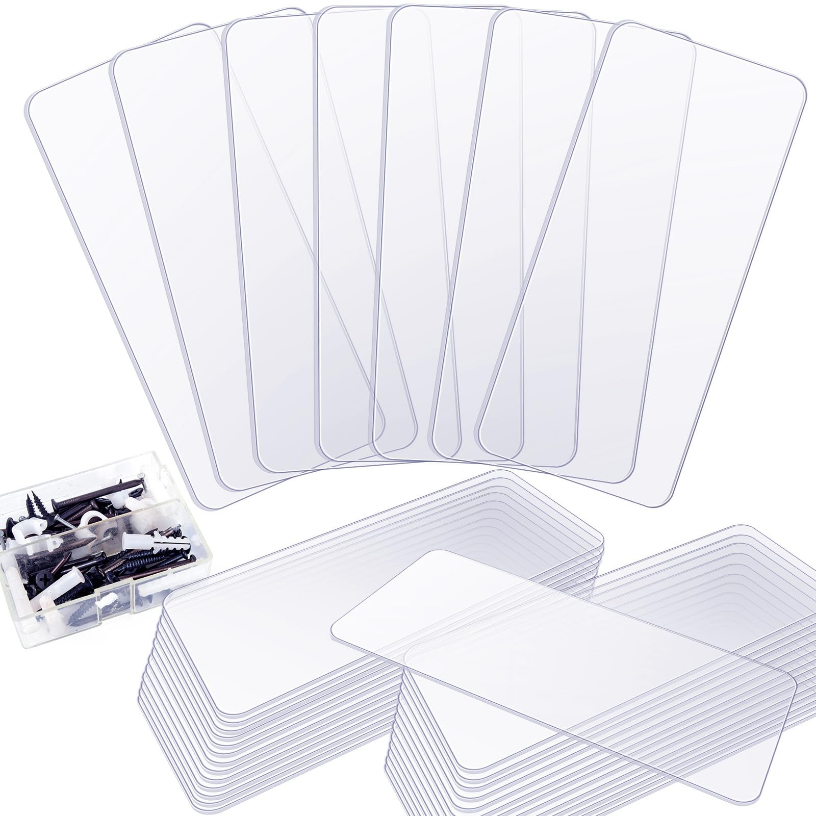 64 Pack 4.25 x 2 In Drawer Dividers for Storage Bins Plastic Storage Hardware...