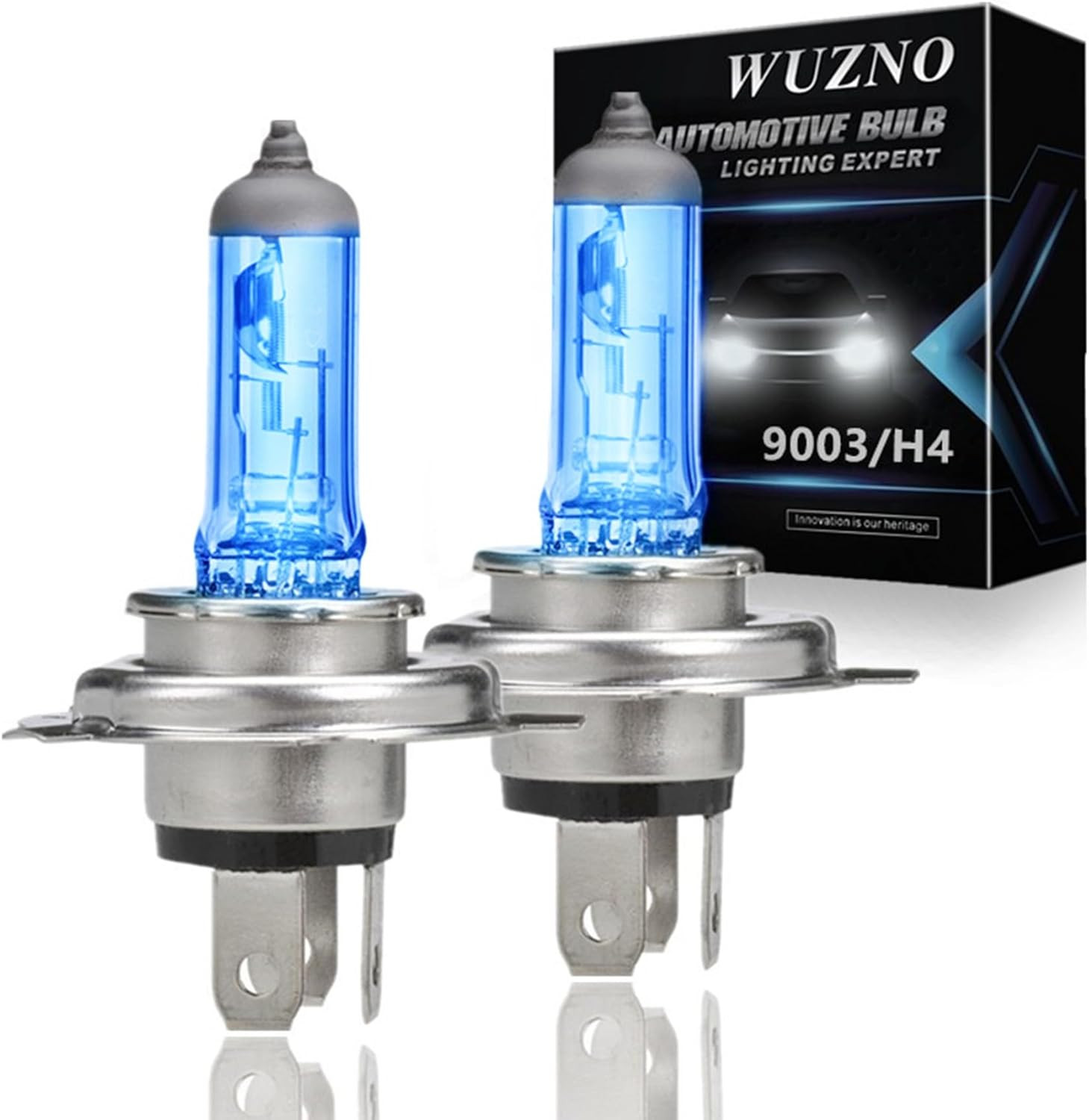 9003/H4 Halogen Headlight Bulb, White Light 12V 60/55W 64193 12342 P43T 5000K He