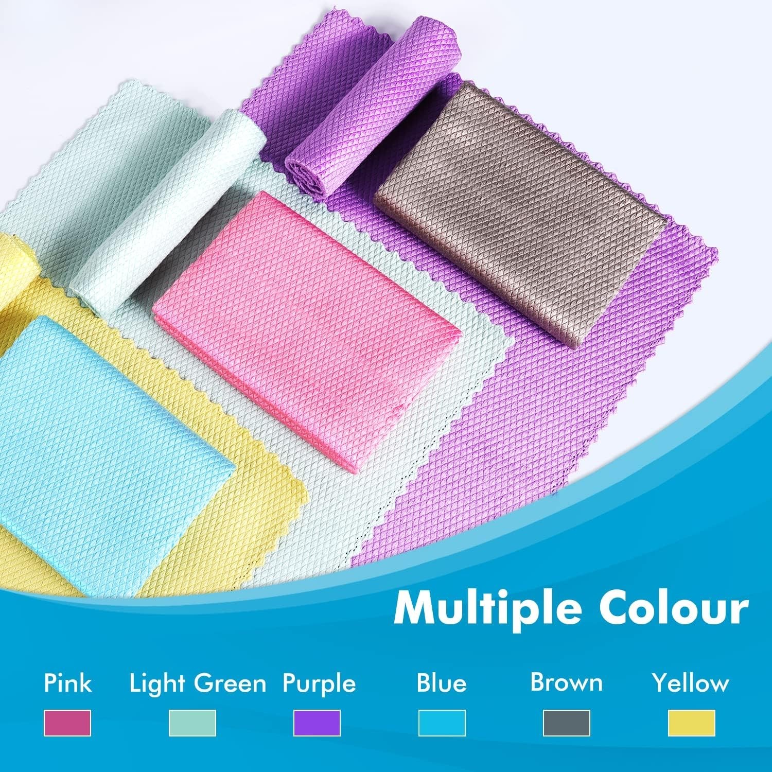 All-Purpose Fish Scale Microfiber Cleaning Cloths - 12 Pack, Lint-Free & Durable