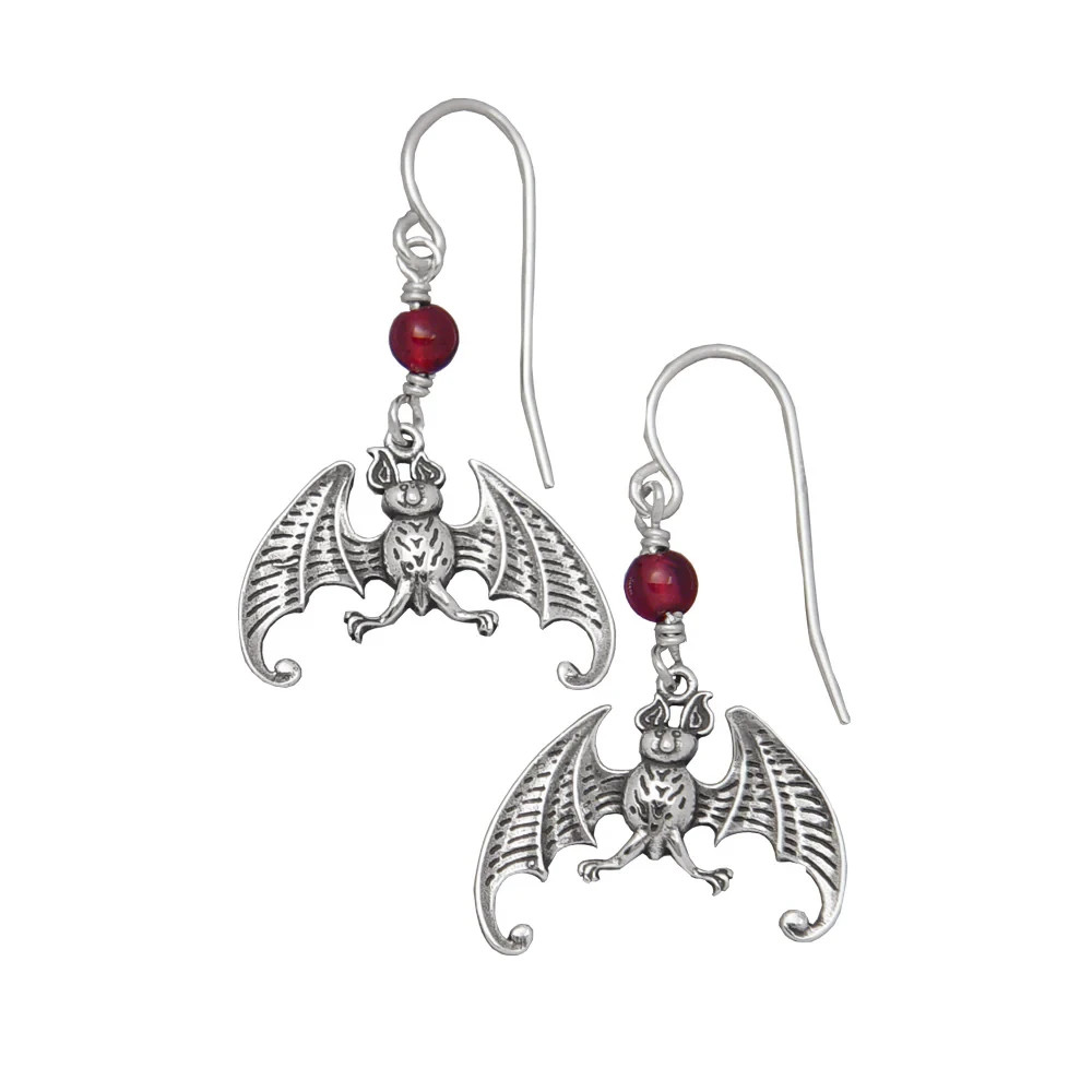 Bat Earrings Edward Gorey Jewelry The Broken Spoke Bicycles STERLING SILVER .925
