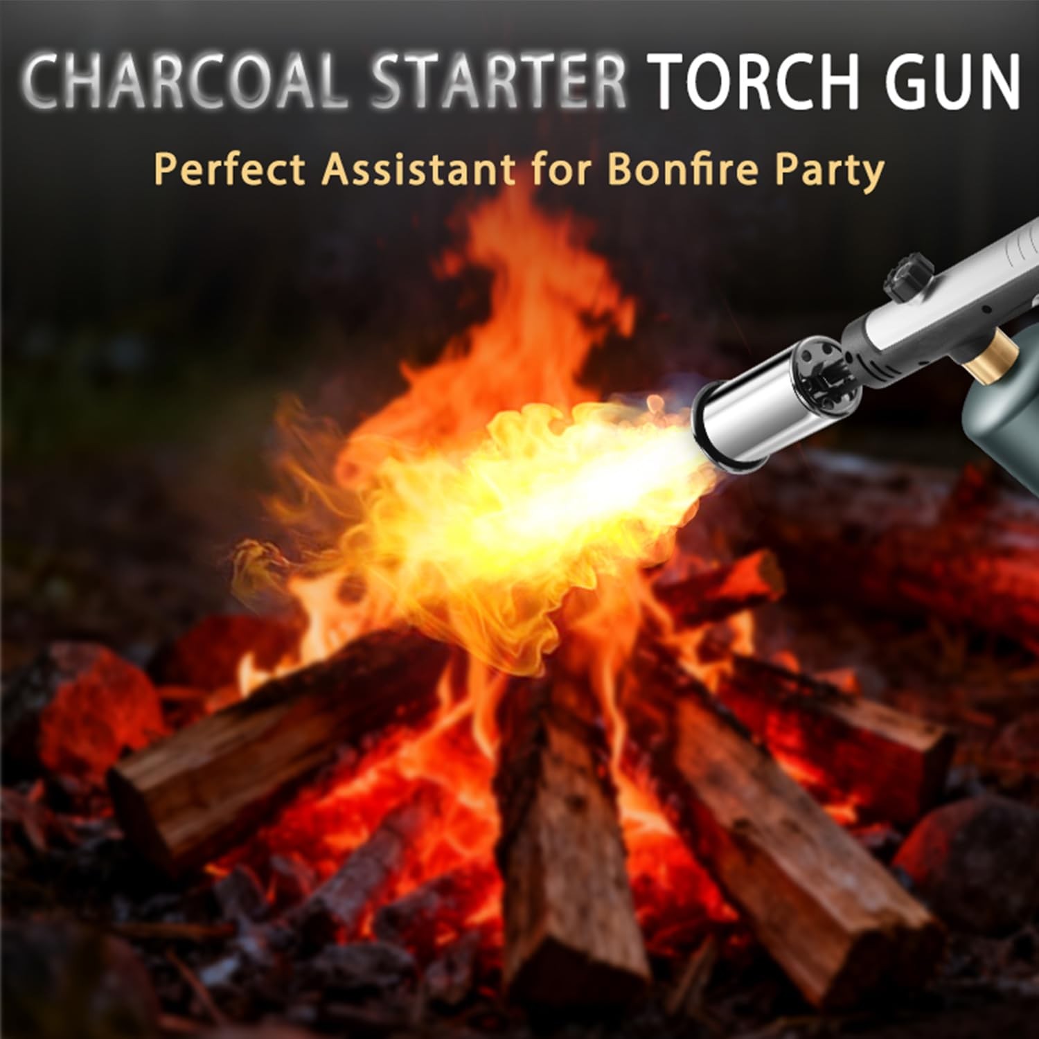 Propane Torch with One-Touch Max Fire, Safety Lock Adjustable, Cooking Blow T...