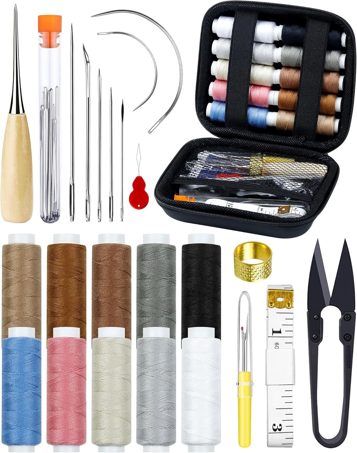 PLANTIONAL Upholstery Repair Sewing Kit: 47 Pieces 10 Color (Pack of 47)