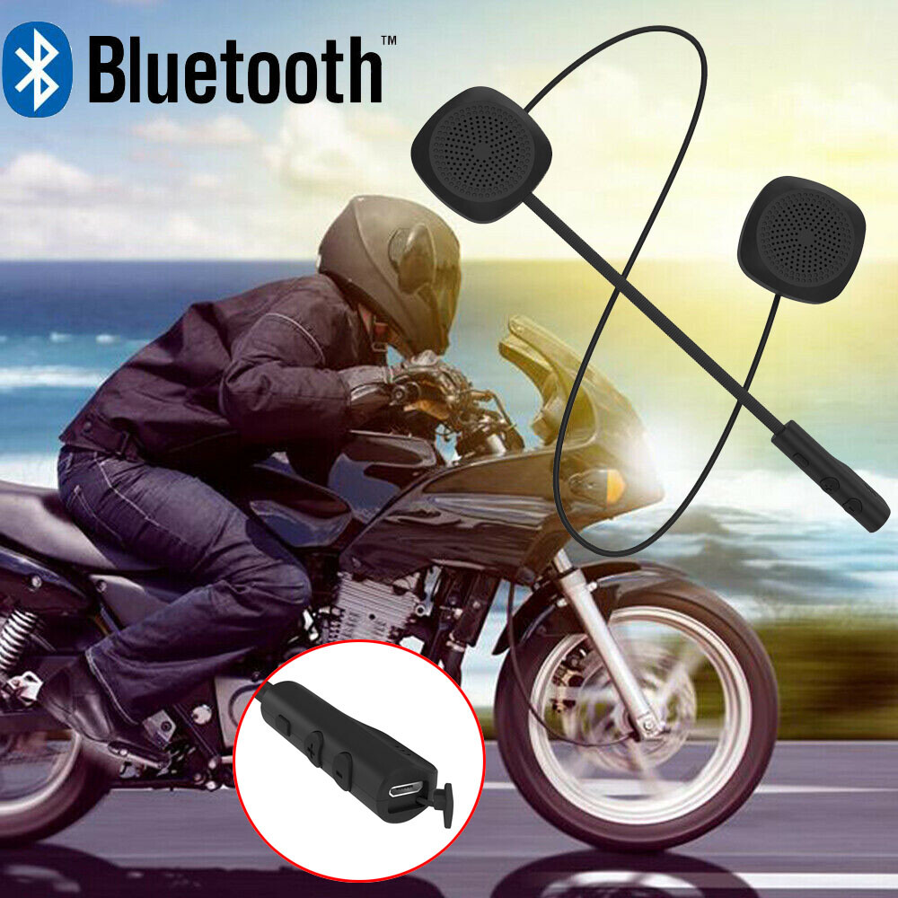 Bluetooth 5.3 Helmet Headphones IPX6 Waterproof Mic Motorcycle Universal Stereo